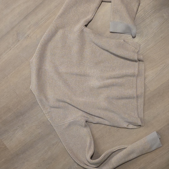 Beige Ribbed Knit Sweater - Picture 3 of 3